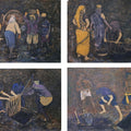 Labour' figurative mixed-media painting by artist Krishnapada Maity, 12x15 inch, on paper
