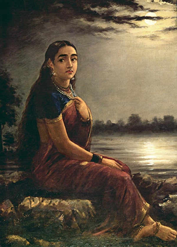 Lady In Moonlight by Raja Ravi Varma | ArtZolo.com
