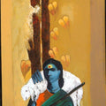 Figurative acrylic painting titled 'Lady Shepherd', 58x24 inches, by artist RAOSAHEB GURAV on Canvas
