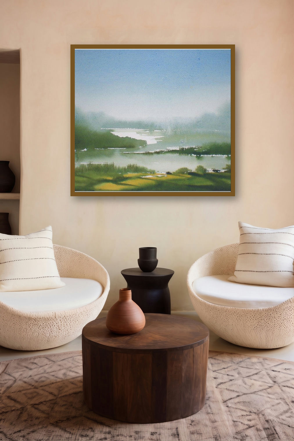 Lake by artist Fareed Ahmed displayed in a Curated gallery