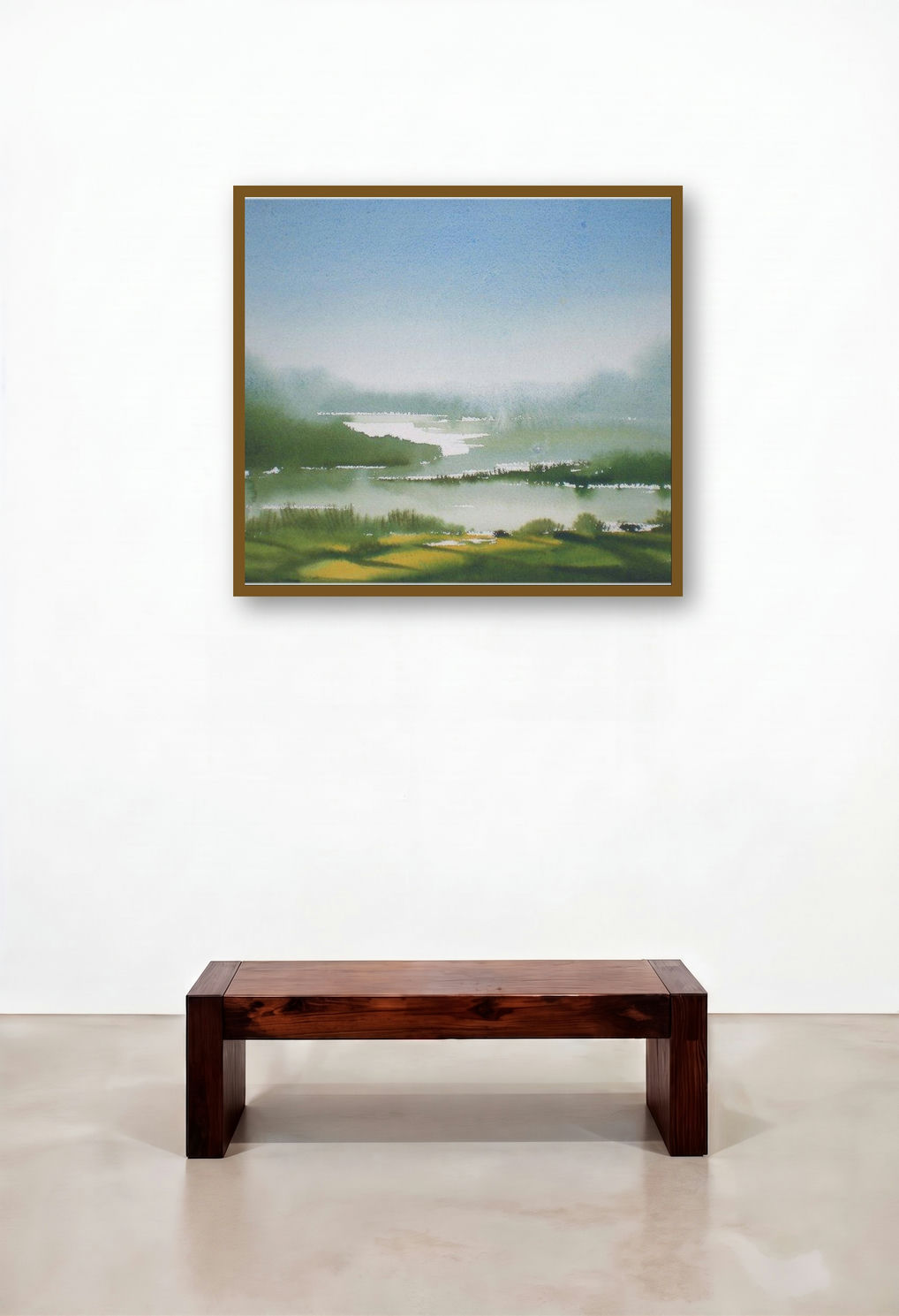 Lake by artist Fareed Ahmed displayed in a Contemporary Luxury Family Room