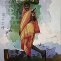 'Laksh 3' figurative acrylic painting by artist Navnath Kshirsagar, 42x36 inch, on canvas