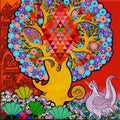 Lakshmi 2' religious acrylic painting by artist Chandra Morkonda, 12x12 inch, on canvas