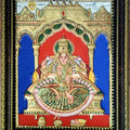 Religious tribal painting titled 'Lakshmi Tanjore Painting II', 20x16 inches, by artist VANI VIJAY on Wood