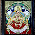 Religious tribal painting titled 'Lakshmi Tanjore Painting III', 22x18 inches, by artist VANI VIJAY on Wood
