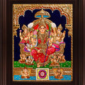 Religious tanjore traditional art titled 'Lalithambigai Tanjore Painting', 24x18 inches, by artist Myangadi Tanjore on Plywood