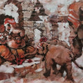 Religious acrylic painting titled 'Lambodara', 32x48 inches, by artist Sandeep Chhatraband on Canvas