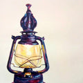 Lamp 1' still-life watercolor painting by artist Shankar Lohar, 42x30 inch, on paper
