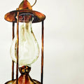 Lamp 2' still-life watercolor painting by artist Shankar Lohar, 42x30 inch, on paper