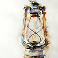 Lamp 3' still-life watercolor painting by artist Shankar Lohar, 30x22 inch, on paper