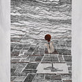 Land And Scarecrow' contemporary postercolor painting by artist Palash Chandra Baidya, 30x20 inch, on canson paper
