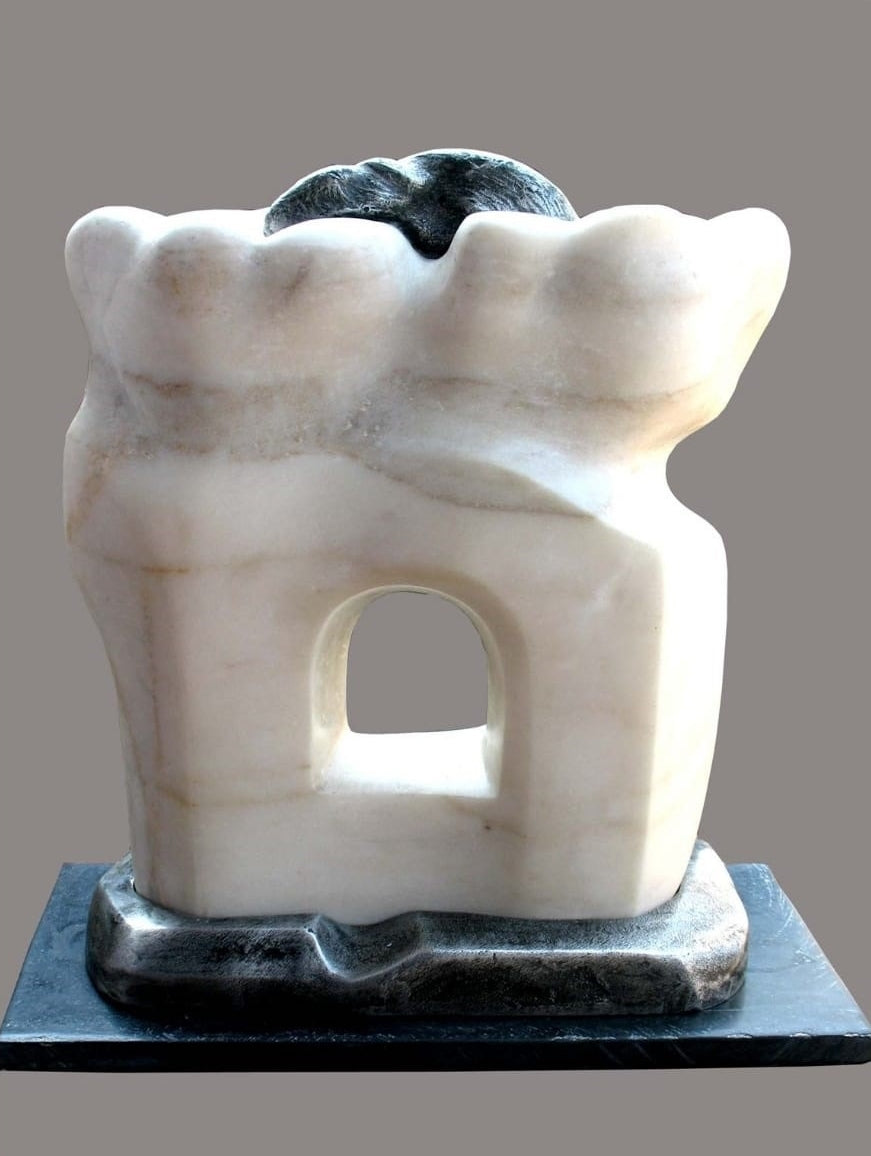 Landscape' contemporary Bronze, Aluminium sculpture by artist Shiben Chattopadhyay, 14x13 inch, on bronze, aluminium