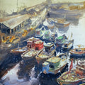 Landscape 1' seascape watercolor painting by artist Krishnapada Maity, 22x14 inch, on paper