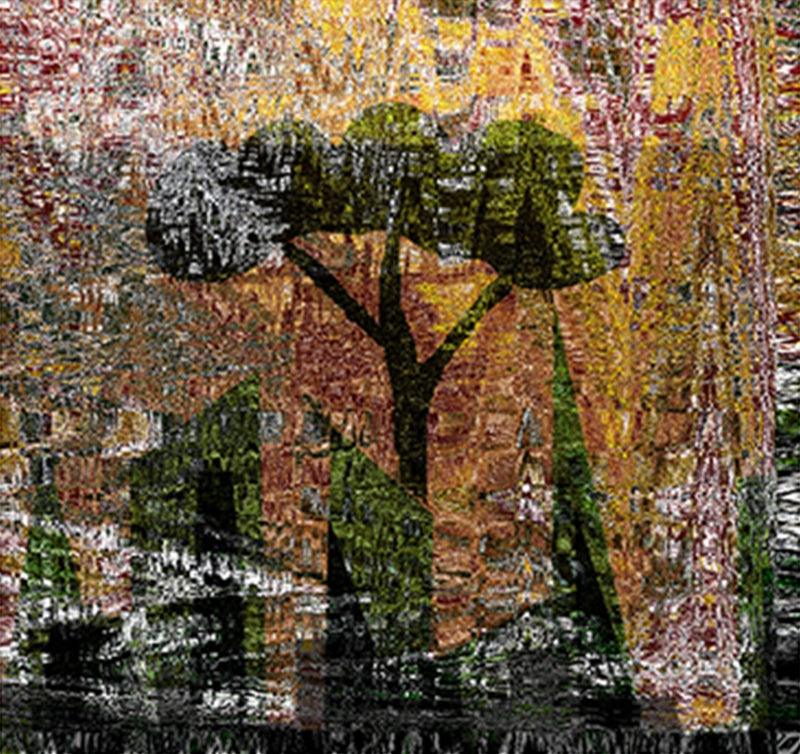 Nature Digital Painting digital art titled 'Landscape 1', 14x14 inches, by artist Jaydev Biswal on canvas