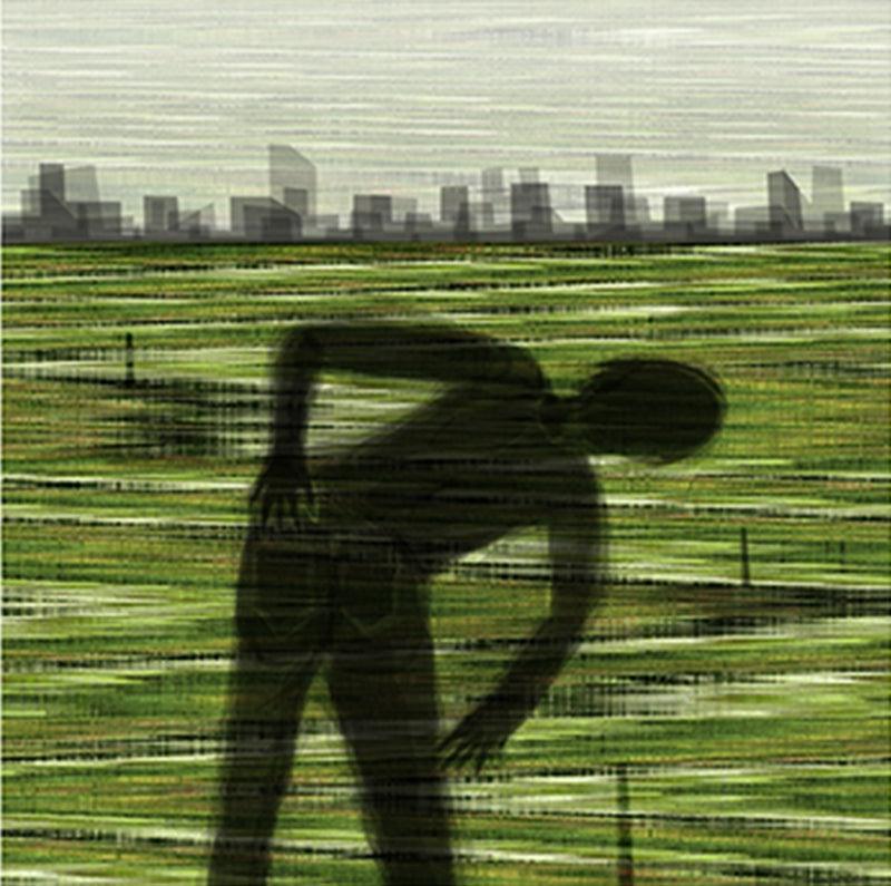 Figurative Digital Painting digital art titled 'Landscape 2', 14x14 inches, by artist Jaydev Biswal on canvas