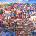 'Landscape 3' figurative watercolor painting by artist Krishnapada Maity, 22x30 inch, on paper