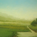 Landscape oil painting titled 'Landscape 3', 18x14 inches, by artist Fareed Ahmed on Canvas Board