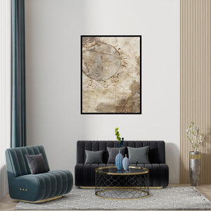 Preview of 'Landscape 4 (Echoes of the Past)' Painting by Intaz Ansari shown on a wall in a furnished room.