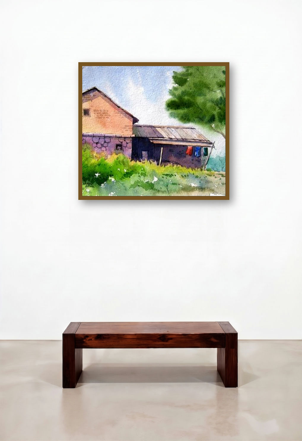 Landscape 6 by artist Vinayak Potdar displayed in a Industrial Reception Area