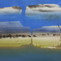 Landscape' landscape mixed-media painting by artist Atul Gendle, 15x22 inch, on paper