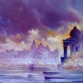 Landscape oil painting titled 'Landscape III', 36x48 inches, by artist Narayan Shelke on Canvas
