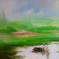 Landscape oil painting titled 'Landscape V', 36x60 inches, by artist Narayan Shelke on Canvas