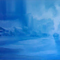 Landscape oil painting titled 'Landscape VI', 36x60 inches, by artist Narayan Shelke on Canvas