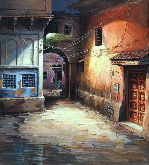 Laneway 2 Painting by Shuvendu Sarkar | ArtZolo.com