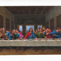 Religious oil painting titled 'Last Supper Recreation', 45x23 inches, by artist Biju Thomas on Canvas
