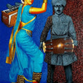 Figurative acrylic oil painting titled 'Lavani Dance', 40x30 inches, by artist Dayanand Kamakar on Canvas