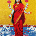 Religious mixed media titled 'Laxmi Ji', 30x42 inches, by artist Mehul Rathod on Canvas