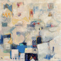 Layers Of Memory 2' abstract acrylic painting by artist Ravi Kumar Yogi, 60x60 inch, on canvas
