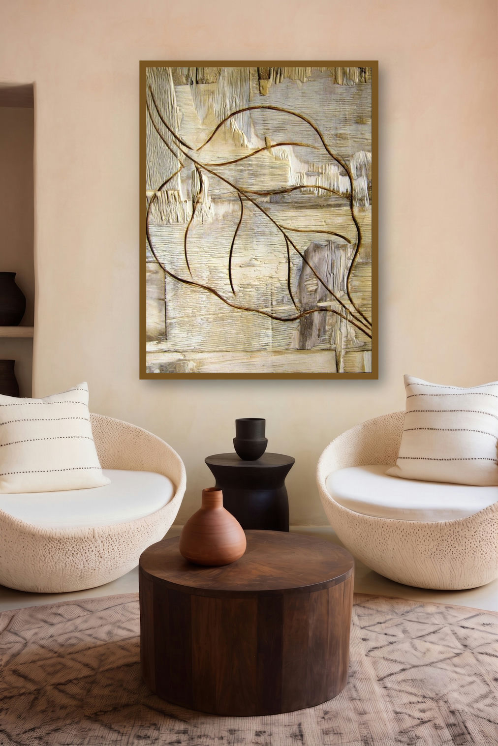 Leafy Wood Iii (Ephemeral Trace) by artist Somen Debnath displayed in a Boutique gallery
