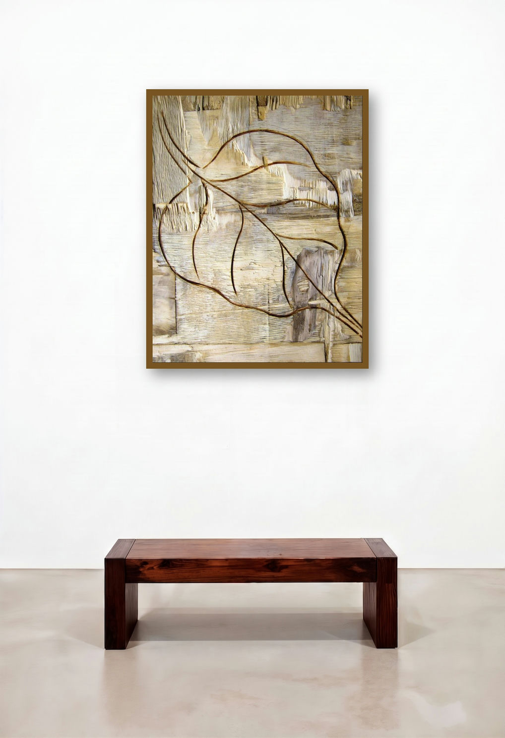Leafy Wood Iii (Ephemeral Trace) by artist Somen Debnath displayed in a Contemporary Study