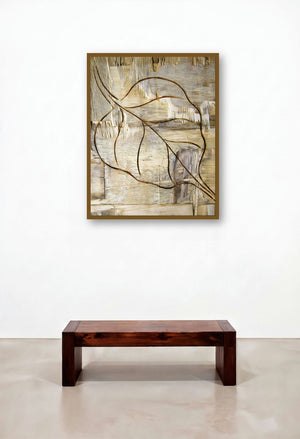 Leafy Wood Iii (Ephemeral Trace) by artist Somen Debnath displayed in a Contemporary Study