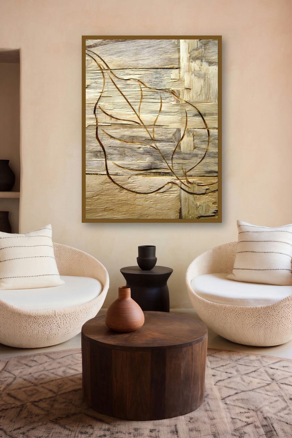 Leafy Wood Iv (Natures Imprint) by artist Somen Debnath displayed in a Modern gallery