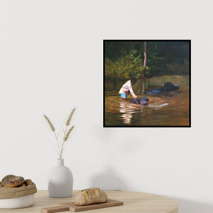 In-situ view of Manoj Deshmukh's 'Leave Me Alone' painting in a room