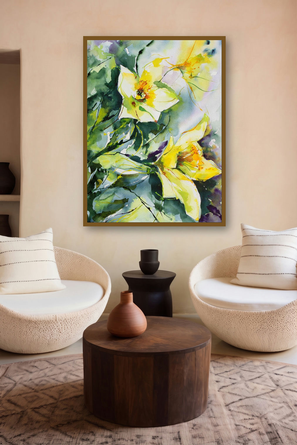Lechappee (Golden Hour Blooms: A Daffodils Delight) by artist Veronique Piaser-Moyen displayed in a Curated gallery