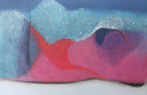 Leh Ladakh (Coastal Dreams) by Sanju Jain, Original Mixed-Media Abstract Painting on Canvas, X-Large Horizontal Wall Art