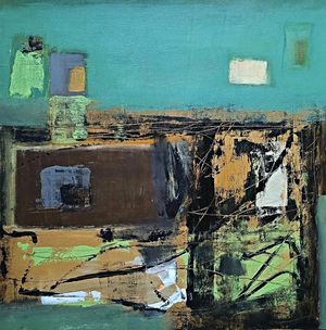 Leh Ladakh' abstract acrylic painting by artist Sharad Tarde, 30x30 inch, on canvas