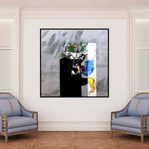 In-situ view of Pradip Sengupta's 'Leo The Great (Strength and Vision)' painting in a room