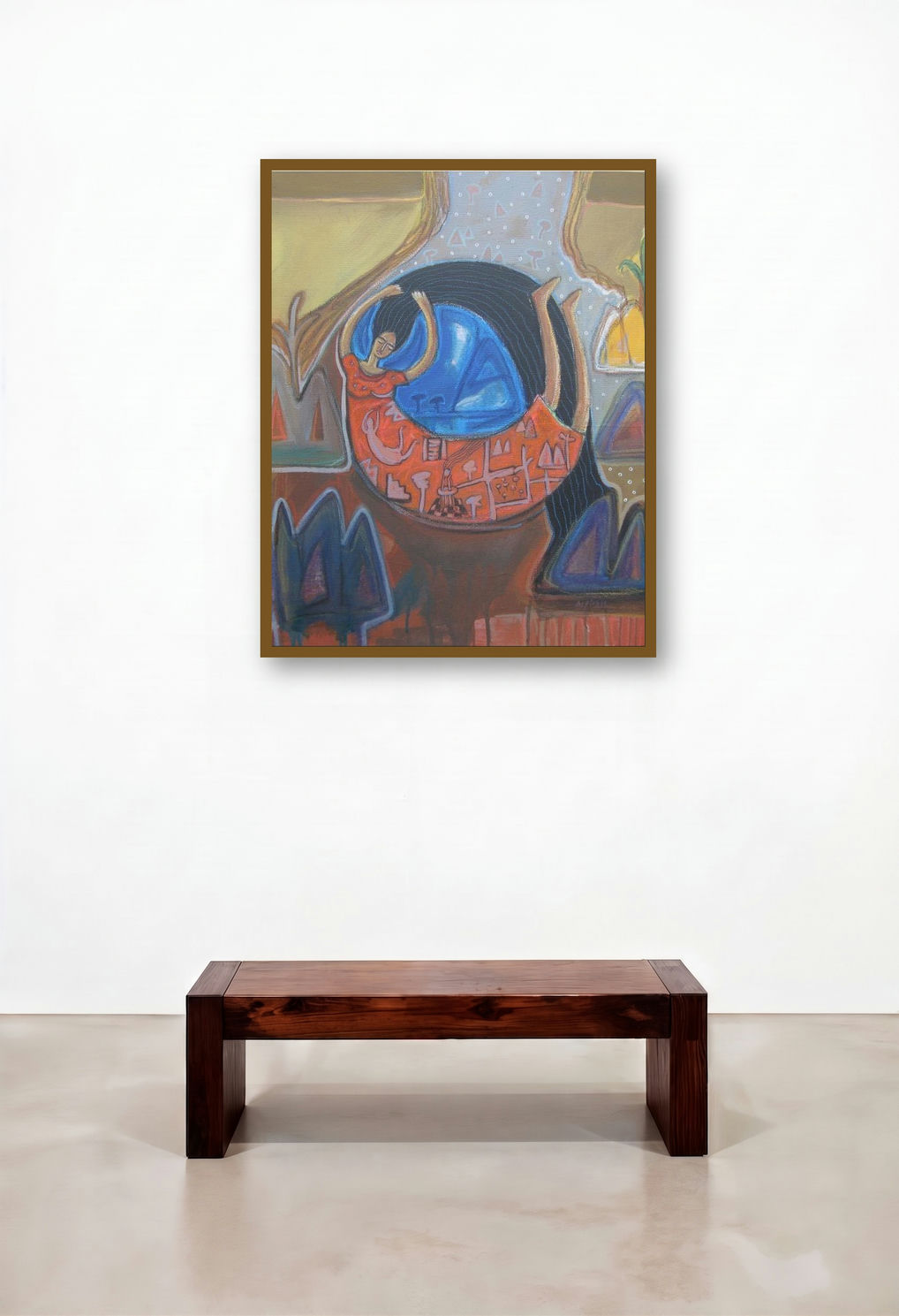 Let Free by artist Arpita Chandra displayed in a Urban Loft Lounge