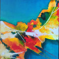 Abstract acrylic painting titled 'Let it Flow', 36x24 inch, by artist Arti Raj on Canvas