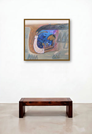 Let My Hair Down (Cosmic Dream) by artist Arpita Chandra displayed in a Minimalist Executive Office