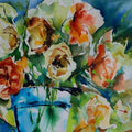 Still-life watercolor painting titled 'Liberte', 12x20 inches, by artist Veronique Piaser-moyen on Paper