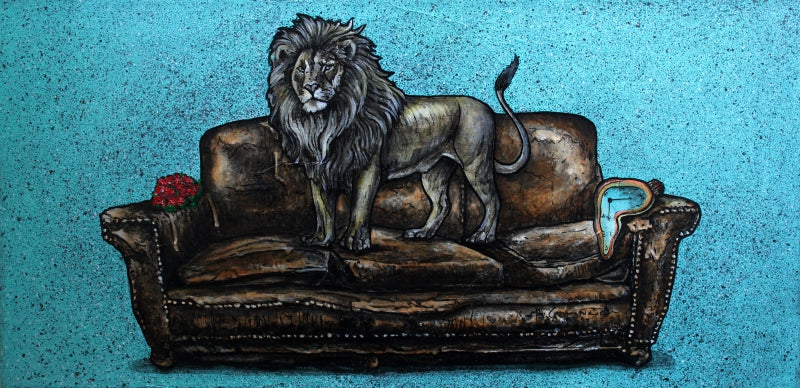 Life Of Hope And Harmony 4' animals acrylic-charcoal painting by artist Gangu Naidu PV, 12x24 inch, on canvas