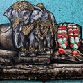 Life Of Hope And Harmony 5' animals acrylic-charcoal painting by artist Gangu Naidu PV, 12x24 inch, on canvas