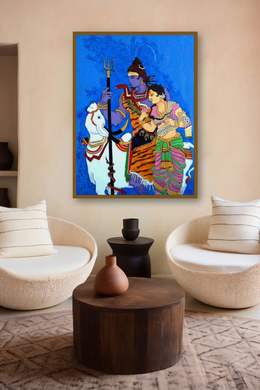 Life Journey 1 (Shiva and Parvati) by artist Someshwar displayed in a Contemporary Exhibition gallery