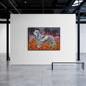 In-situ view of Amit Lodh's 'Life Of Kutch Ii' painting in a room