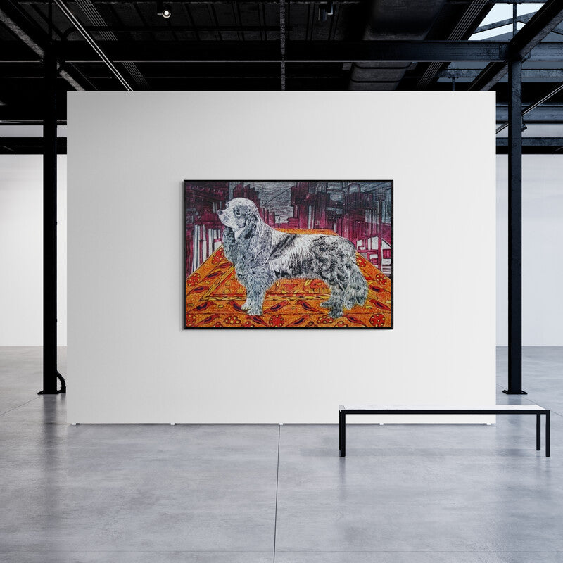 In-situ view of Amit Lodh's 'Life Of Kutch Ii' painting in a room